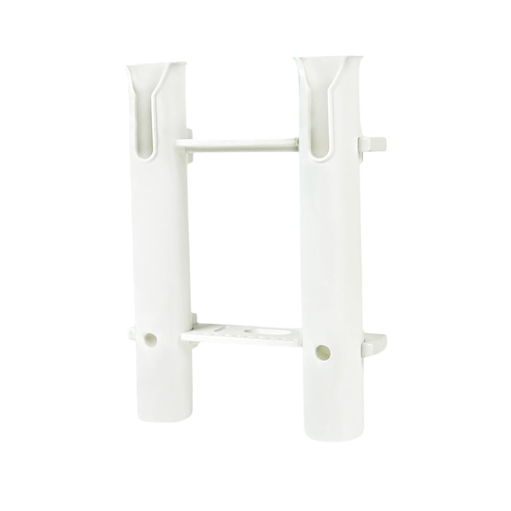 MARINE CITY White Plastic Fishing Tube Flush Mount Rod Holder Rack, 2 Link for Marines, Boats, Ships, Yachts, and Kayaks (Pack of 1)