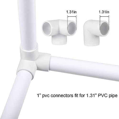 Xuniea 42 Pieces 1 Inch PVC Pipe Fittings Elbow Set Tent Connection Tee Heavy Duty PVC Elbow Fittings for Greenhouse Shed Pipe, Furniture Build and More