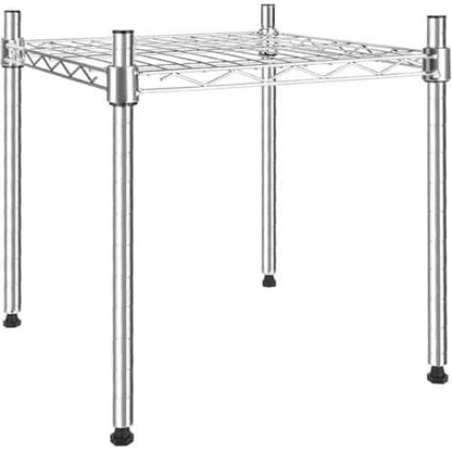 Simple Deluxe 1-Tier Shelving Unit, 15" W x 15" D x 13.8" H Wire Metal Storage Rack, Chrome