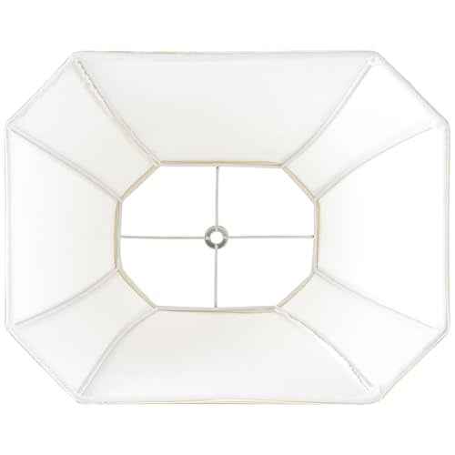 GO&SO Square Cut Corner Lampshades Set of 2, 8x14x11 Inch Medium Table Lamp Shades Cream-Yellow, Natural Fabric Handcrafted, Easy Assembly,Bell Lamp Shade for Floor Lamps Replac for Living Room
