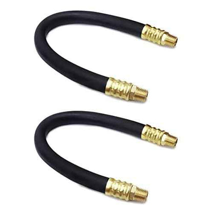 QWORK Air Compressor Hose, 3/8" X 15" Air Hose, 300 PSI Max Working Pressure, 1/4" Male NPT To 1/4" Male NPT Connections, 2 Pack