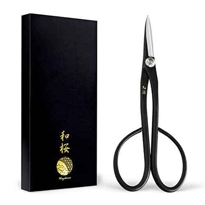 Wazakura Yasugi Steel Satsuki Bonsai Scissors for Trimming Made in Japan 7 inch (180 mm), Japanese Garden Bonsai Tools, Pruning Shears for Flowers and Herbs