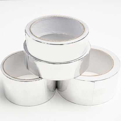 1 Pack Silver Aluminum Tape, Foil Tape, 2 inch (50mm) x 32 Feet (10 Meter), 3.9mil (0.1mm), Heavy Duty Duct Tape for Heat Insulation, HVAC, Dryer Vents, Wrap Pipe, Repair Ducting