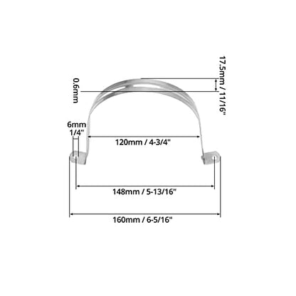 QWORK 4" Rigid Pipe Strap Clamp, 10 Pack Strap-U Bracket Tube Clip, Heavy Duty Stainless Steel Two Hole Strap, Widened Tube Strap Tension Clip Assortment Kit