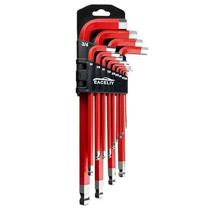 13PCS Jumbo Allen Wrench Set, SAE 5/64¡°-3/4¡±, Precision Hex Key Set, S2, RED, Jumbo Hex Key Allen Wrench Set for Professional Use