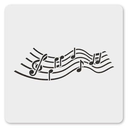 MAGJUCHE Jumping Music Notes Stencil 12 Inches, Reusable Musical Stencil for Painting DIY Crafts Decor