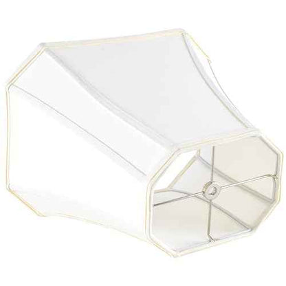 GO&SO Square Cut Corner Lampshades Set of 2, 8x14x11 Inch Medium Table Lamp Shades Cream-Yellow, Natural Fabric Handcrafted, Easy Assembly,Bell Lamp Shade for Floor Lamps Replac for Living Room
