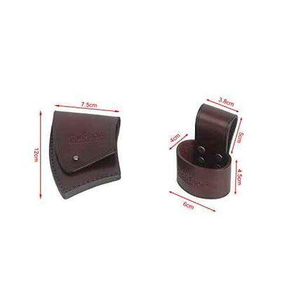 TOURBON Vintage Leather Axe Head Sheath and Belt Carrier (Dark Brown)