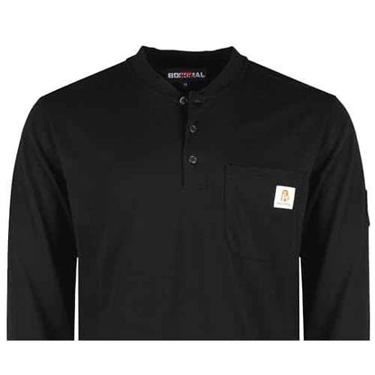 BOCOMAL FR Shirts Henley 7oz Midweight Fire Resistant Clothing NFPA2112 CAT2 Men's Flame Retardant Work Shirt