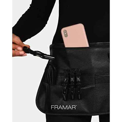 FRAMAR Hipster Salon Hairstylist Waist Belt with Shears Pouch, Professional Hair Stylist & Makeup Brush Belt
