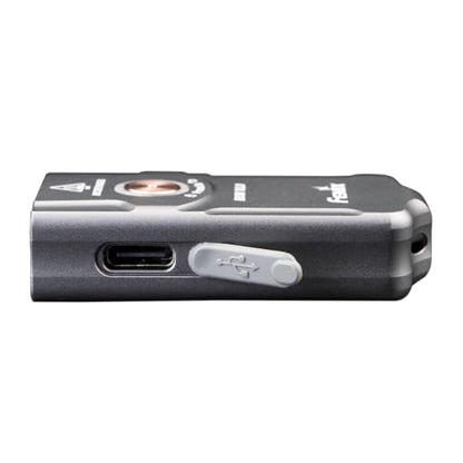Fenix E03R v2.0 Keychain Flashlight, Grey, 500 Lumen Bright USB-C Rechargeable EDC with Red LED and Organizer (Grey)