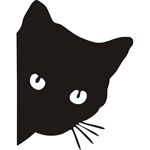 2pcs Washroom Room WC Toilet Seat Stickers A Peeping Cat Animal Pattern Little Black Cat Wall Car Door Stickers Decor Decals Art Mural (YK2022-002)