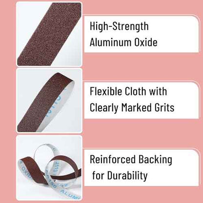 Bates- Emery Cloth Roll, 1" x 20 FT, 4 Grits, 150/240/320/400 Grit, Abrasive Sandpaper Roll of Sandpaper Set with Dispenser, Emery Cloth for Metal, Wood, Polishing
