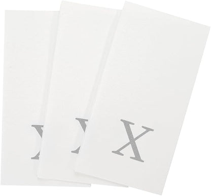 Luxenap 15.8 X 7.9 Inch Linen-Feel Guest Towels, 50 Lettered Hand Towels