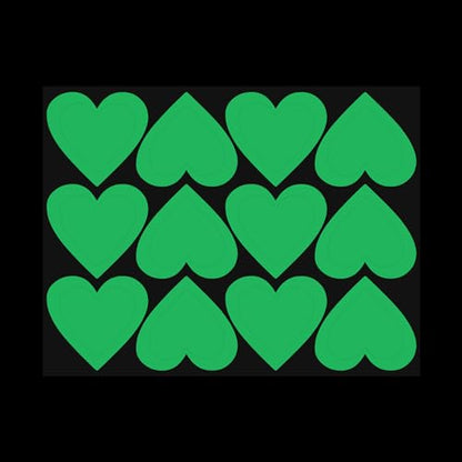 MECCANIXITY Glow in The Dark Heart Decals Decor Green Wall Stickers for Ceiling Bedroom Bedding Room 1 Set