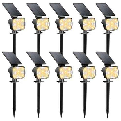 Kaxiida Solar Lights Outdoor Waterproof - 2025 Upgrade 3 Level Ultra Bright Spot Lights Uplights, LED Landscape Spotlight for Tree, Pathway, Wall, Adjustable Solar Panel Auto On/Off