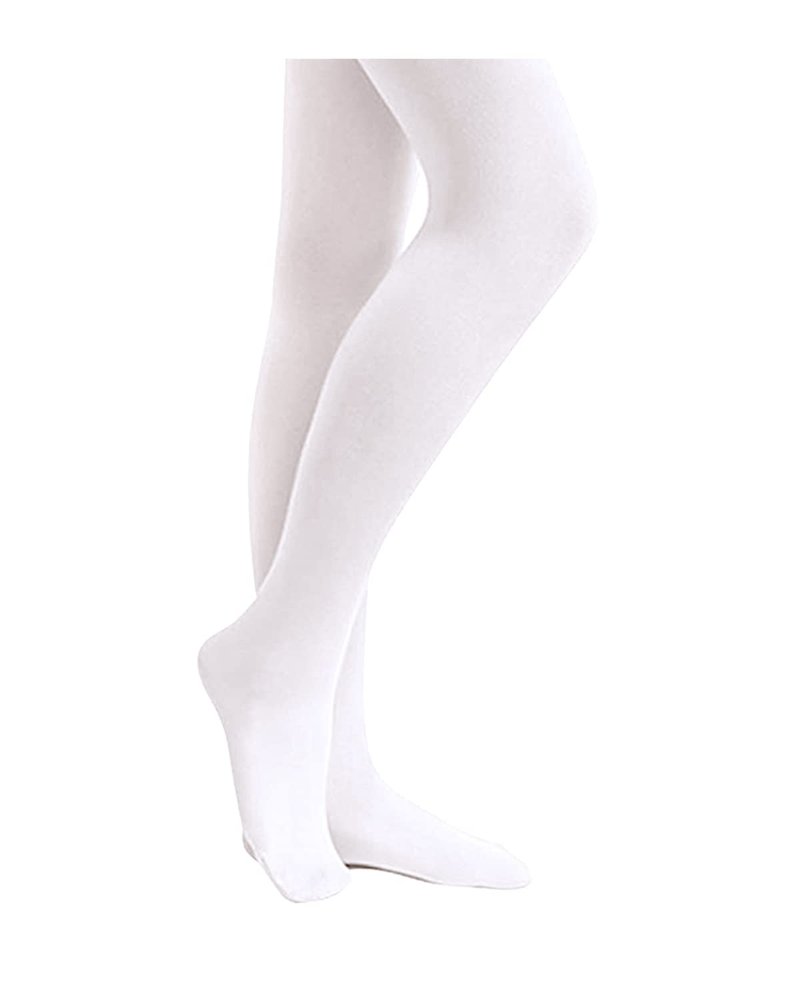 Stelle Girls' Ultra Soft Pro Dance Tight/Ballet Footed Tight(Toddler/Little Kid/Big Kid),WT,XL White