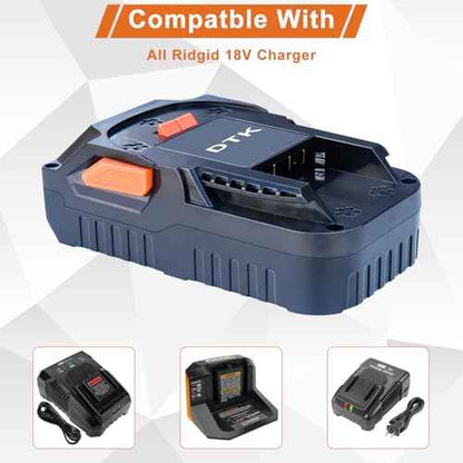 DTK Battery Replacement for RIDGID 18V Battery Drill R840087 R840083 R840086 R840085 R840084 AC840085 AC840086 AC840087P AC840089 Tools 3000mAh 2 Packs