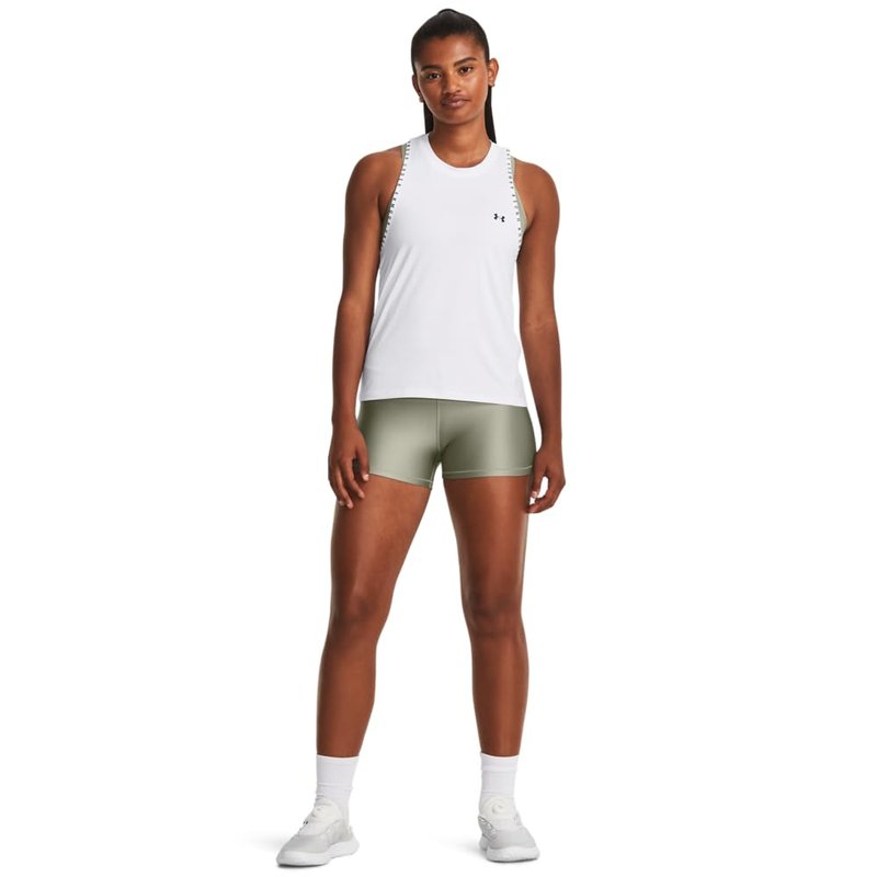 Under Armour Womens HeatGear Armour Mid Rise Shorty, (504) Grove Green / / Black, Large