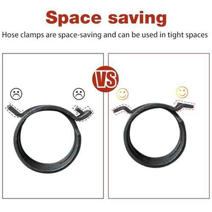 42Pcs 24-46mm Spring Hose Clamps With Swivel Flat Hose Clamp Plier Hose Removal Pliers Assortment kits -10 Large Sizes Fuel Line Clamps Made of Chrome Vanadium Steel