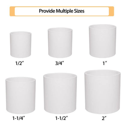 Fitvell 5PCS 2" PVC Pipe Fitting Coupling Connector Adapter Pipe Fitting Slip (Socket x Socket) Schedule 40 White Color