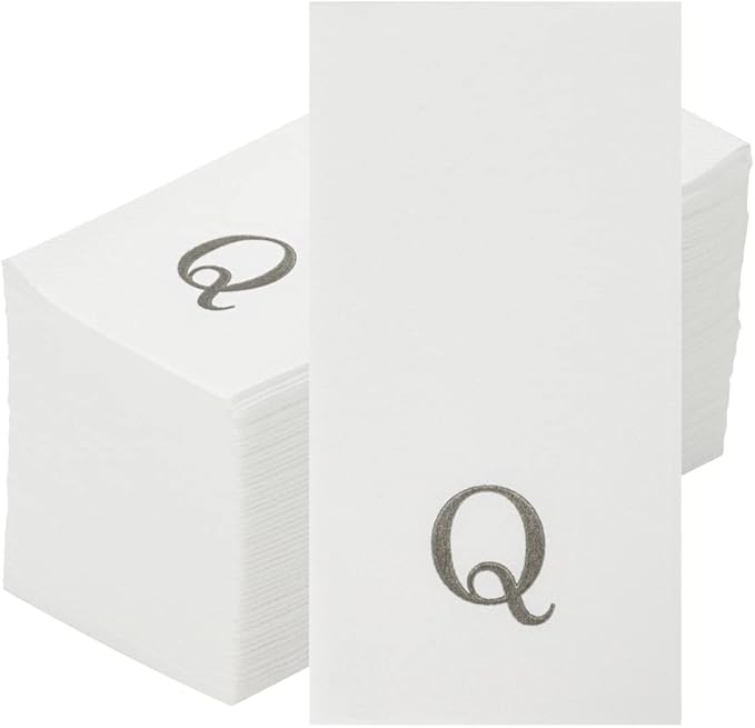 Luxenap 15.8 X 7.9 Inch Linen-Feel Guest Towels, 50 Lettered Hand Towels