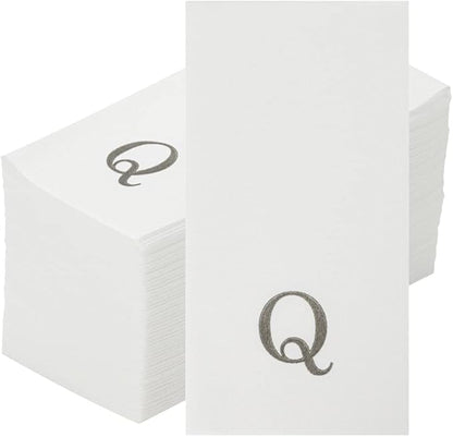 Luxenap 15.8 X 7.9 Inch Linen-Feel Guest Towels, 50 Lettered Hand Towels