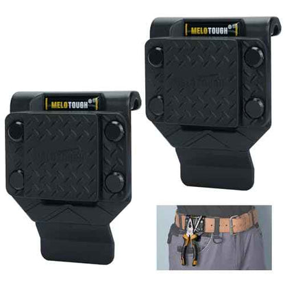 MELOTOUGH Magnetic Tool Holder Strong Magnetic Belt Clip for Screws,Nails,Wrench,Hammer,Pliers,Screwdriver,Trowel,Sockets - Fits Up to 2.7" Belt (Black)