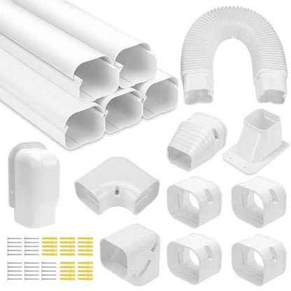 Cenipar 3" W 18.5Ft Mini Split Line Set Cover Line Set Cover Kit for Air Conditioner Mini Split Air Conditioner Heat Pump Durable Protection for Mini Split AC and Systems, Easy Installation