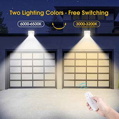 Solar Street Lights Outdoor, Cool White/Warm White Solar Street Light Dusk to Dawn/Motion Sensor, 1300LM IP65 Waterproof with Remote, Dimmable Area Security Light for Yard Path Driveway