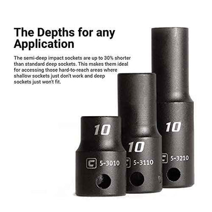 Capri Tools 3/8 in. Drive 15/16 in. Semi-Deep Impact Socket