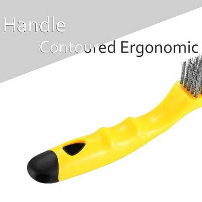 Stainless Steel Wire Brush 2 Pcs, 79 Bundles of bristles, 10.5" Plastic Contoured Handle, Heavy Duty Scratch for Cleaning Rust Dirt Before Welding, Dust and Paint Scrubbing (LWH-2SP)