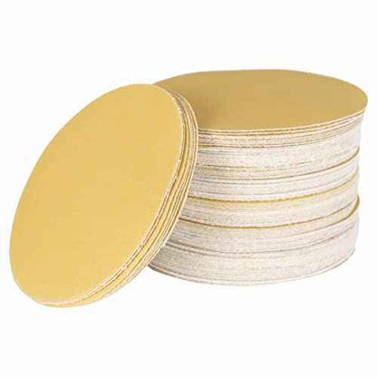 waltyotur 100Pcs Hook and Loop Sanding Discs 5 Inch NO-Hole 120-Grit Sandpaper Sanding Discs Hook and Loop Backing Aluminum Oxide Round Sandpaper for Polishing Accessories