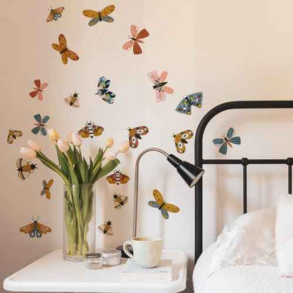 Watercolor Butterfly Wall Decals Peel and Stick, Wall Stickers for Girls Room, Boho Butterfly
