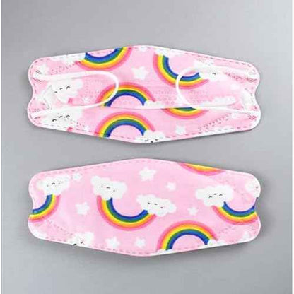 Face Mask for Kids 50 PCS, 4 Layer Disposable Face Masks with Designs for Children, Cute Face Masks, Clouds Print