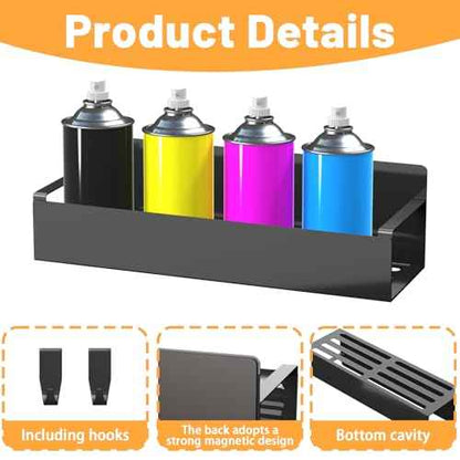 4 Pcs Magnetic Spray Can Holder, Magnet Tool Holder, Wall Mounted Spray Bottle Holder, Mechanic Paint Can Organizer, Tool Box Storage Rack for Garage Home Workspace
