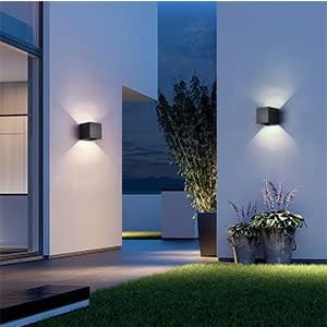 Outdoor Wall Lights Exterior Wall Sconce,ETL Listed Up and Down Lights Outdoor Porch Light,20W 6500K Modern Wall Sconce,4.72-inch Indoor Sconces Wall Lighting for Entryways,Hallways(Black-1 Pack)