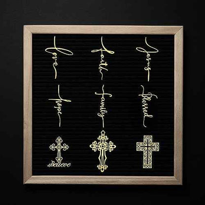 OLYCRAFT 9pcs 1.6x1.6 Inch Cross Stickers - Self Adhesive Gold Metal Stickers for Scrapbooks, DIY Crafts & Phone Decoration
