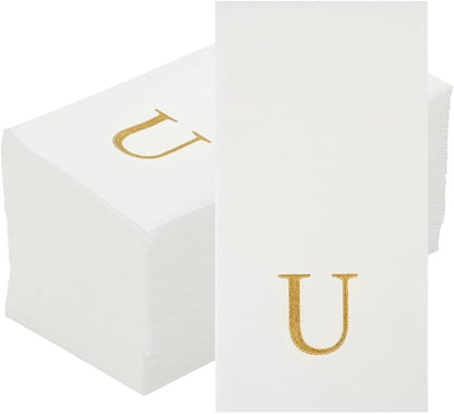 Luxenap 15.8 X 7.9 Inch Linen-Feel Guest Towels, 50 Lettered Hand Towels