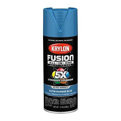 Krylon K02940007 Fusion All-In-One, Satin, Harbor Blue, 12 oz.