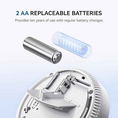 SITERWELL Hardwired Interconnected Smoke and Carbon Monoxide Detector, 10 Year Product Life Alarm Smoke Carbon Monoxide Detector with 2 AA Batteries Back Up, Smoke and CO Detector Voice Alert,1 Pack