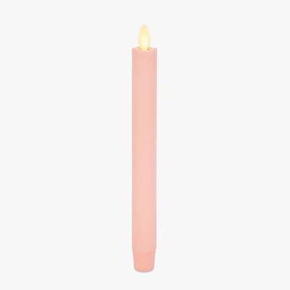 Luminara Flameless Candle Taper (1" x 9.5") Melted Top Real Wax Unscented Remote Ready Timer (Crystal Rose)