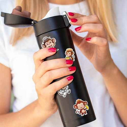 Monkey Stickers 50 Pieces Vinyl Waterproof Decal for Laptop Water Bottle Phone Car Window Bike Motorcycle Stakeboard Scrapbook Monkeys Sticker Gifts for Kid Teen Adult