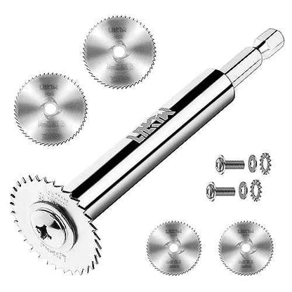 PVC Pipe Inside Cutter(4Pcs Saw Blades) with 1/4" Hex Shank,Plumbing Inside Cutter Internal Plastic ABS Pipe Cutter,1-1/4" & 1-3/4" Or Larger Diameter