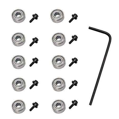 Wolfride 10Pcs Router Bit Bearing Set Top Bearings for Flush Trim Router Bit|Interior Dia: 3/16¡± & Outer Dia: 1/2¡±