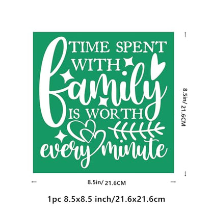 JAJADO Home Silk Screen Stencils DIY Screen Printing Template, Faith Farmhouse Family Quote Reusable Adhesive Stencils Silk Screen Transfer for Crafts Painting on Wood, T-Shirt, Glass, Paper 8.5x8.5¡°