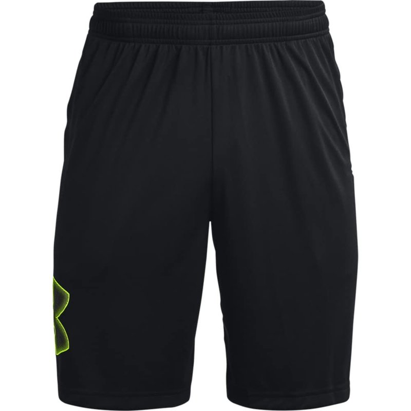 Under Armour Men's Tech Graphic 10" Shorts, Black (008)/High-Vis Yellow, Large