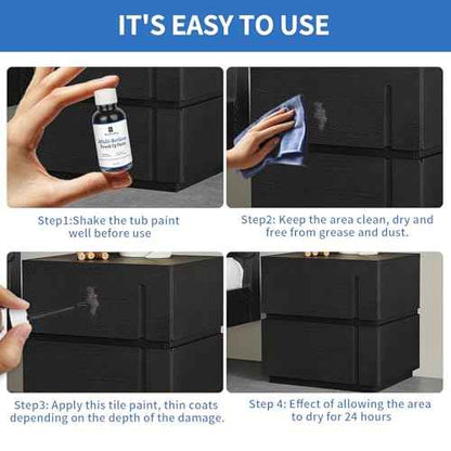 Black Touch Up Paint, Multi-Surface Touch Up Paint Pen, suitable for wall, metal, wood, floor, appliance maintenance, refrigerator, dishwasher, dryer, washing machine, microwave oven and other household appliances high-gloss paint repaint. 1.5 Fl Oz