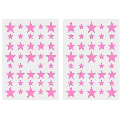 Lchen Star Wall Sticker, 78 Pieces Creative PVC Star Wall Decal for Classroom Nursery Kids Room Home Decoration (Pink)