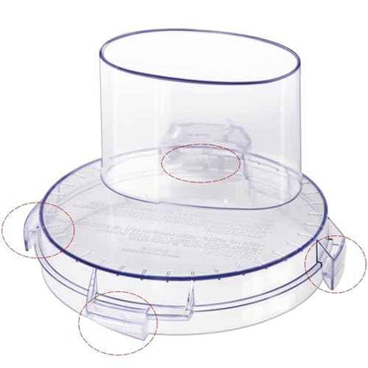 DLC-10 Series Work Bowl Cover 7-Cup DLC-117BGTXT-1 Food Processor Replacement Parts for Tritan Cuisinart,This Cover Features 4 Tabs On The Bottom Rim,Will Only Work With a Tritan Workbowl